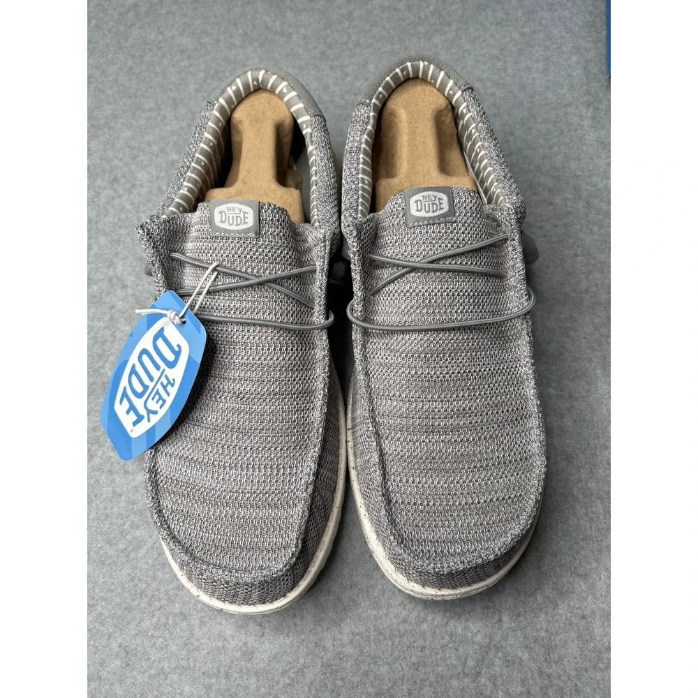 Hey Dude Wally Stretch Sox Grey Mens Slip On Loafers 41898-030 Size 12